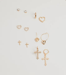 Adorable Trend Stud And Hoop Earrings Set